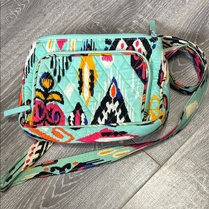 Vera Bradley Teal and Pink Patterned Crossbody Bag
